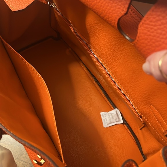 Orange Leather Handbag - Picture 5 of 9